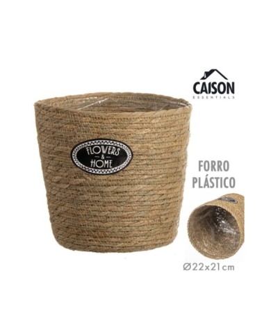 MACETERO REDONDO CATTAIL LEAF Ø22 cm