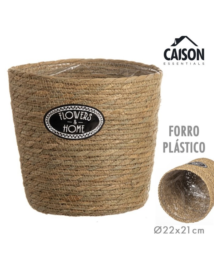 MACETERO REDONDO CATTAIL LEAF Ø22 cm