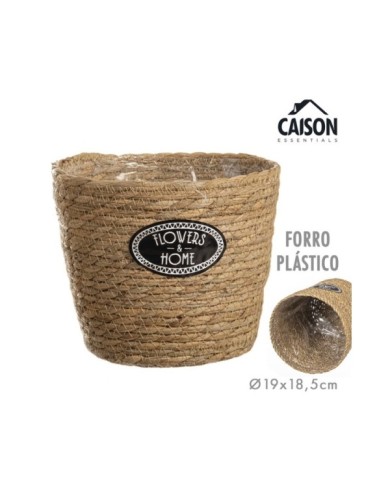 MACETERO REDONDO CATTAIL LEAF Ø19 cm