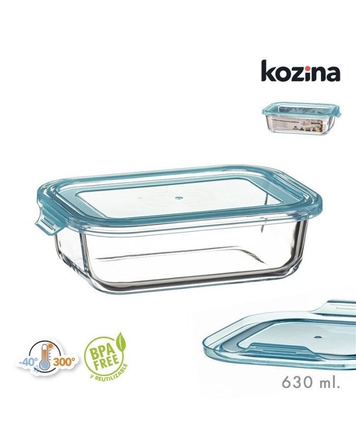 FIAMBRERA BOROSILICATO RECTANGULAR 630 ml