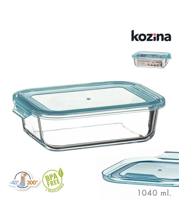 FIAMBRERA BOROSILICATO RECTANGULAR 1040 ml