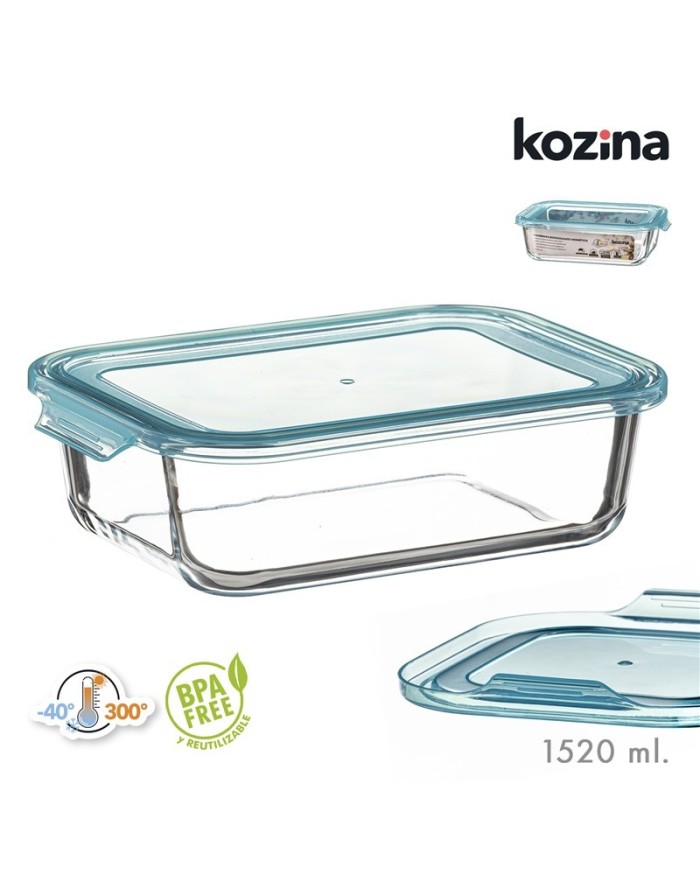 FIAMBRERA BOROSILICATO RECTANGULAR 1520 ml