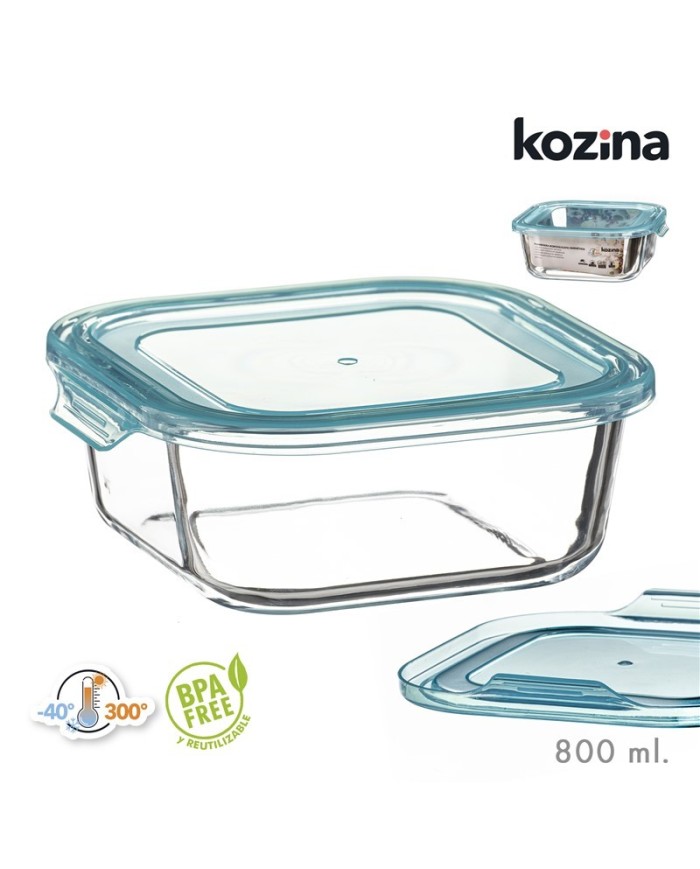 FIAMBRERA BOROSILICATO CUADRADA  800 ml