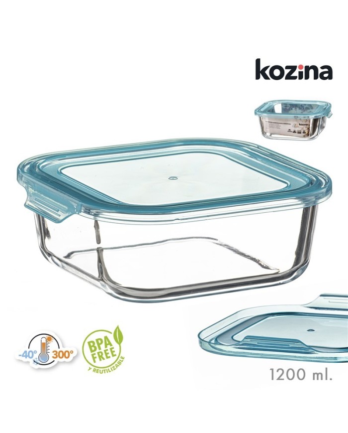 FIAMBRERA BOROSILICATO CUADRADA 1200 ml