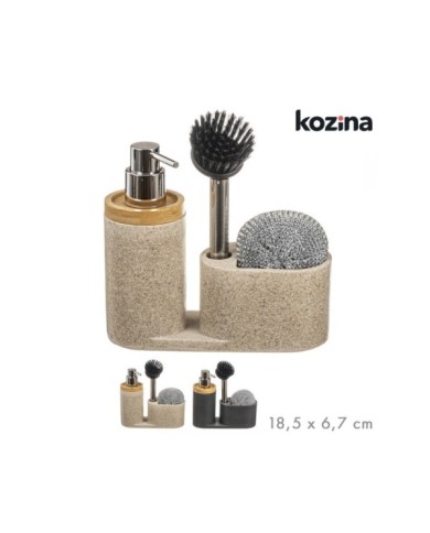 DISPENSADOR JABÓN BAMBU PARA FREGADERO SURT/2