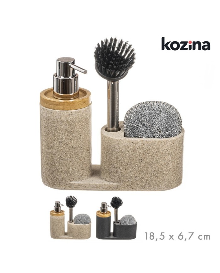 DISPENSADOR JABÓN BAMBU PARA FREGADERO SURT/2