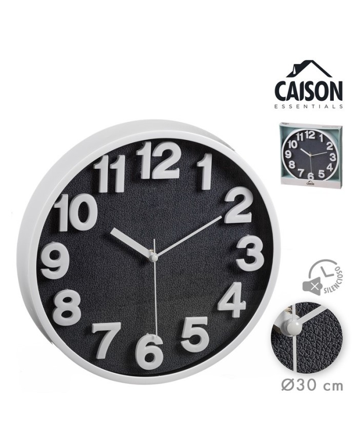RELOJ PARED 30,5 cm MARCO BLANCO+ØPIEL+NÚM. BLANCO