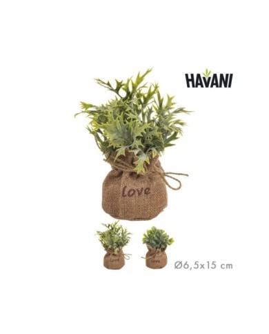 MACETA YUTE PLANTA ARTIFICIAL Ø6,5x15 cm SURT/2
