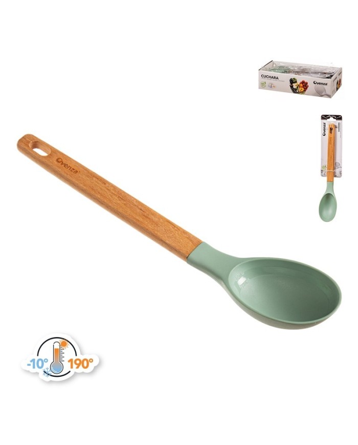 CUCHARA MACIZA PBT+MANGO MADERA