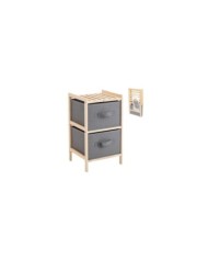 MUEBLE AUXILIAR MADERA 2 CAJONES GRIS
