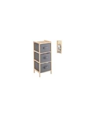 MUEBLE AUXILIAR MADERA 2 CAJONES GRIS