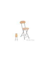 TABURETE PLEGABLE CON RESPALDO MADERA 72 CM