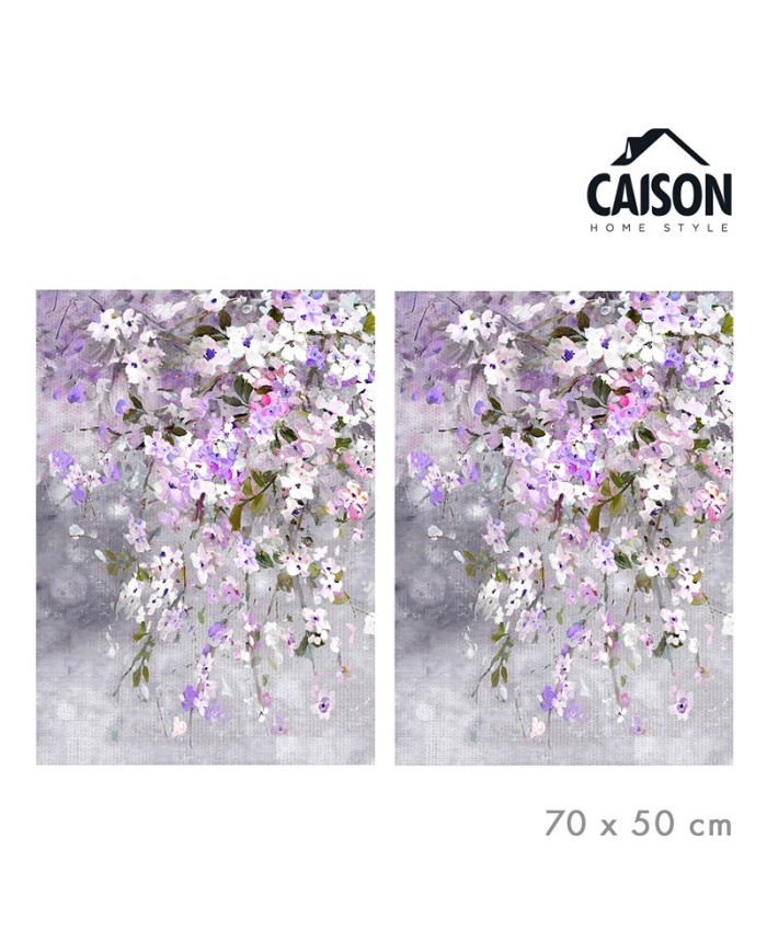 CUADRO OLEO FLOR LILA 70 X 50 CM SURT/2