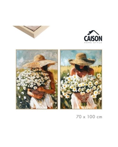 CUADRO OLEO CON MARCO MARGARITA 70 X 100 CM SURT2