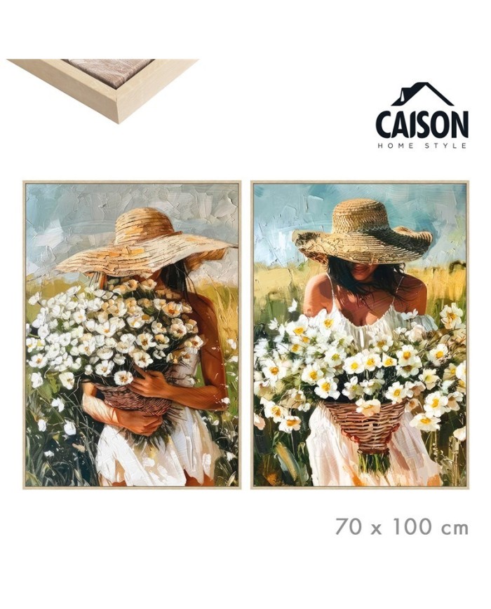 CUADRO OLEO CON MARCO MARGARITA 70 X 100 CM SURT2