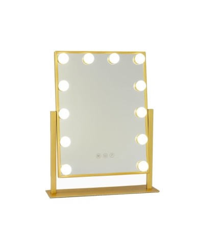 ESPEJO HOLLYWOOD ANNE DORADO 34.5 X 40 CM