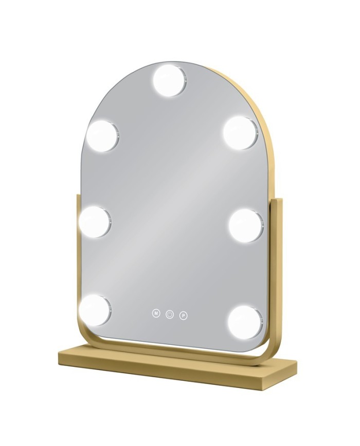 ESPEJO HOLLYWOOD LINDA DORADO 25 X 30 CM