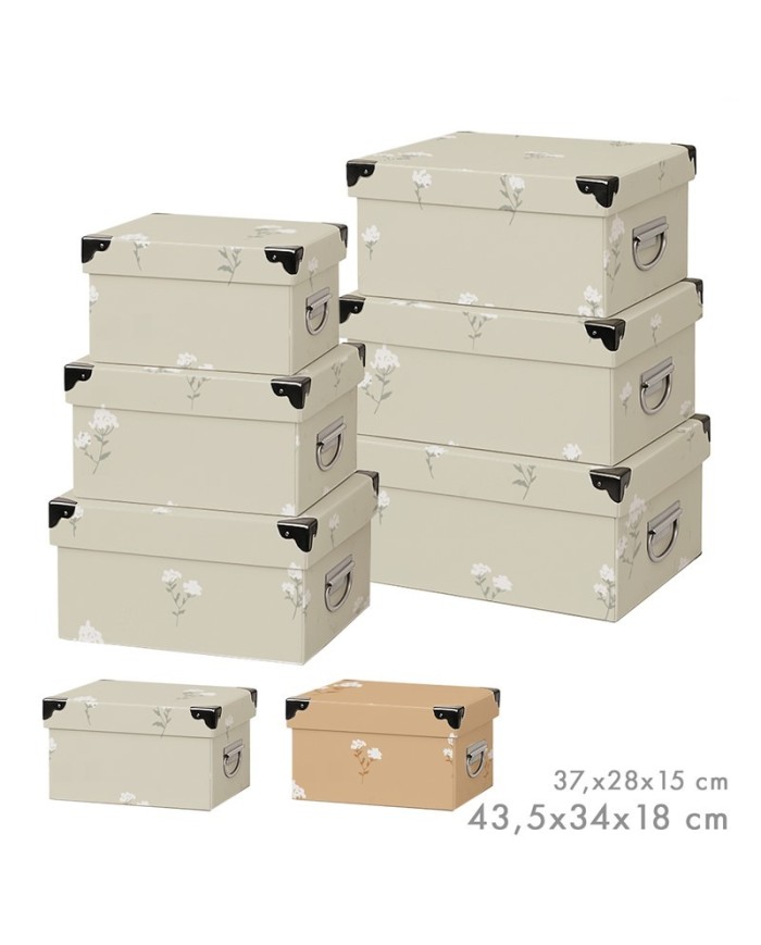 SET 6 CAJAS CANTONERA Y TIRADOR FLORES SURT/2