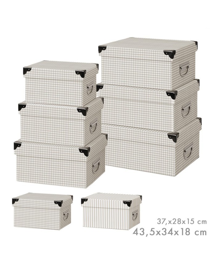 SET 6 CAJAS CANTONERA TIRADOR BASIC VICHY SURT/2