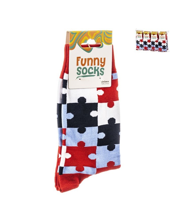 1 PAR CALCETINES PUZLE