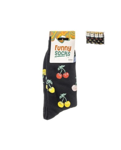 1 PAR CALCETINES CEREZA