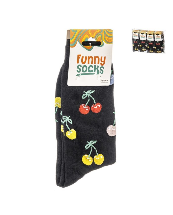 1 PAR CALCETINES CEREZA