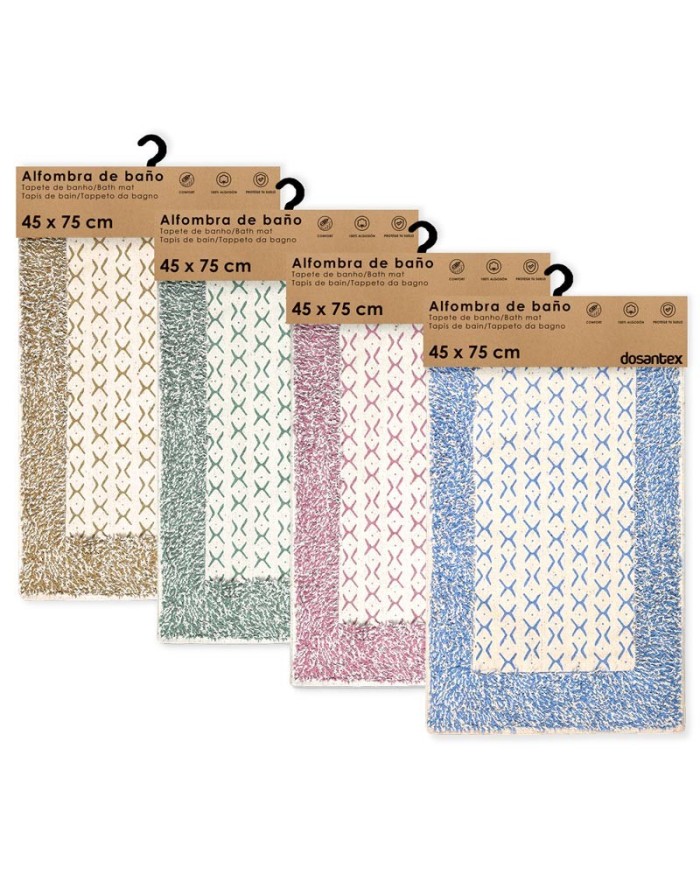 ALFOMBRA BAÑO NEPAL SURTIDO COLORES 45cm X 75cm