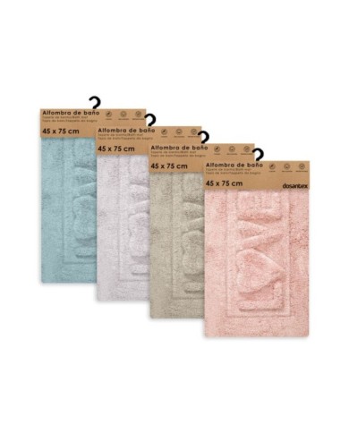 ALFOMBRA BAÑO LOVE SURTIDO COLORES 45cm X 75cm