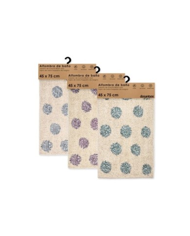 ALFOMBRA BAÑO DOTS SURTIDO COLORES 45cm X 75cm