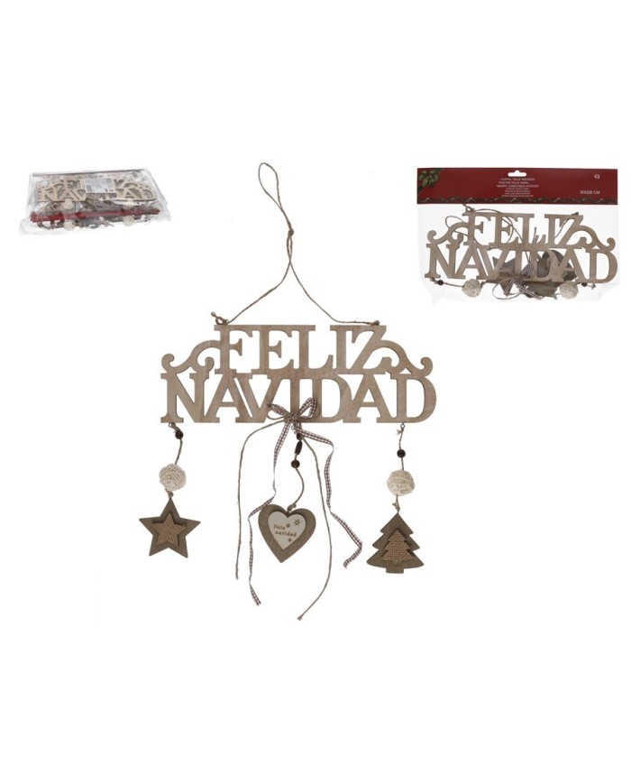 CARTEL FELIZ NAVIDAD 31X28CM