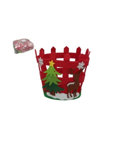 MACETERO NAVIDAD 22CM ROJO