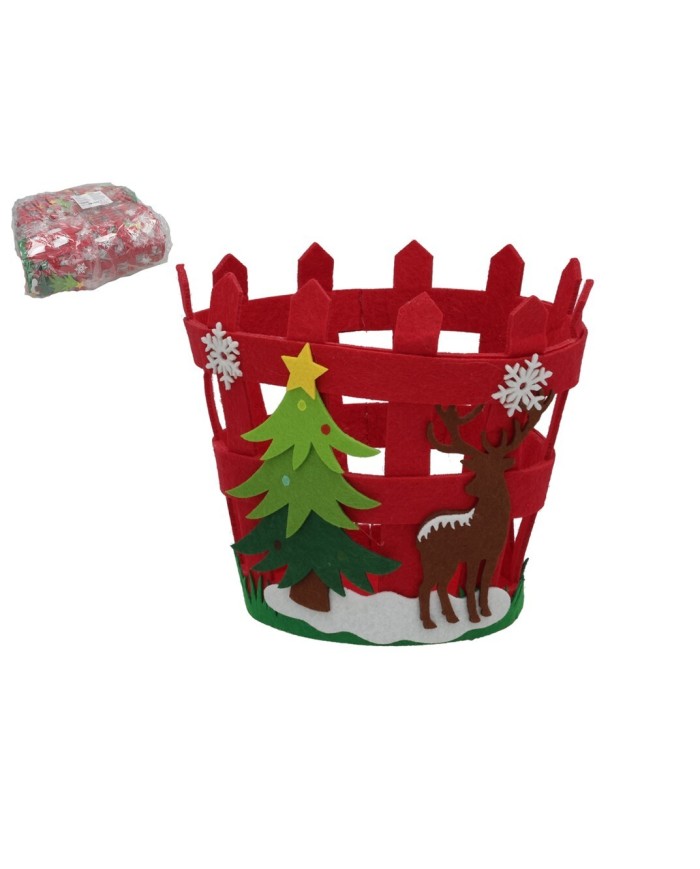 MACETERO NAVIDAD 22CM ROJO