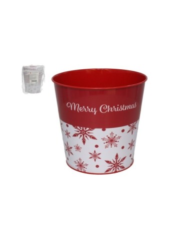 CUBO METAL MERRY CHRISTMAS 17,5X16,5CM