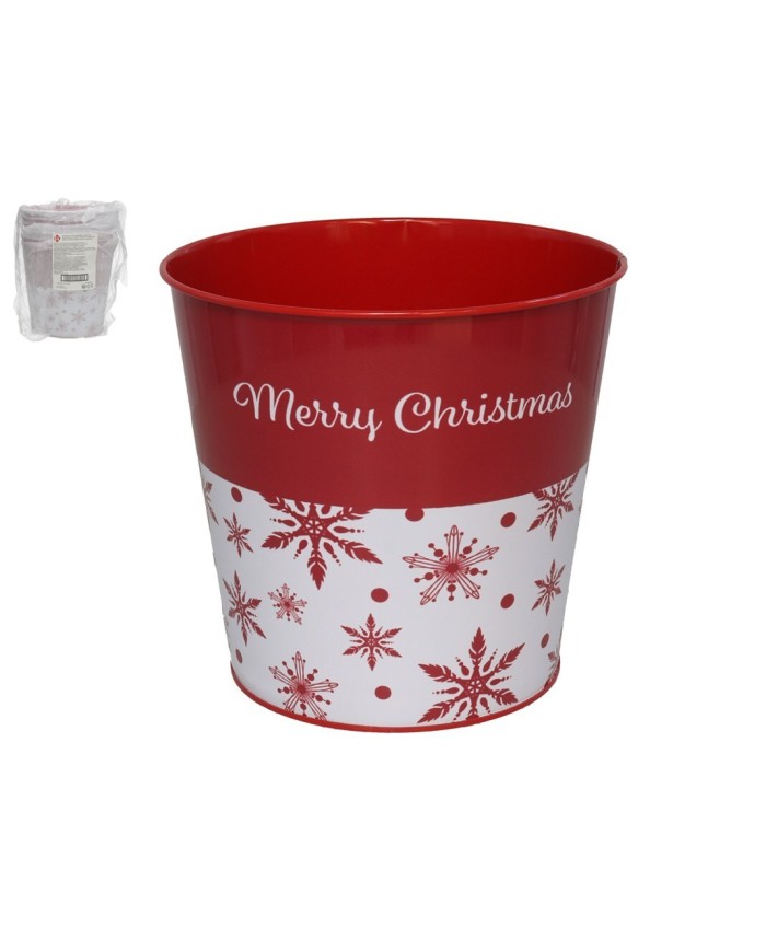 CUBO METAL MERRY CHRISTMAS 17,5X16,5CM