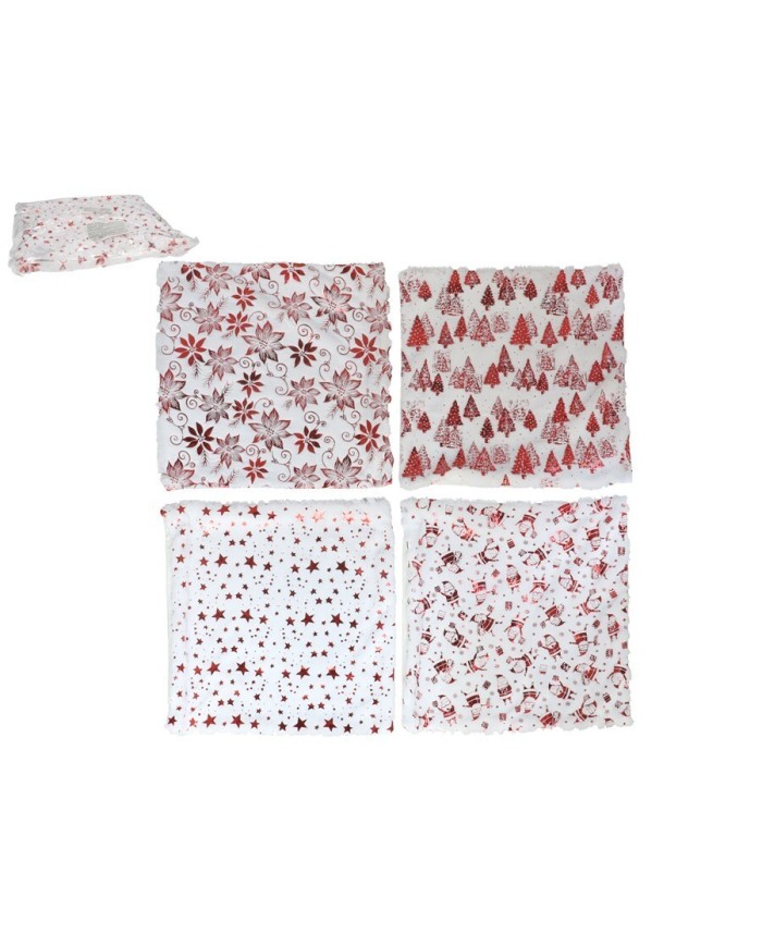 FUNDA COJIN PV XMAS 4 SURT BLANCO ROJO 43X43 CM