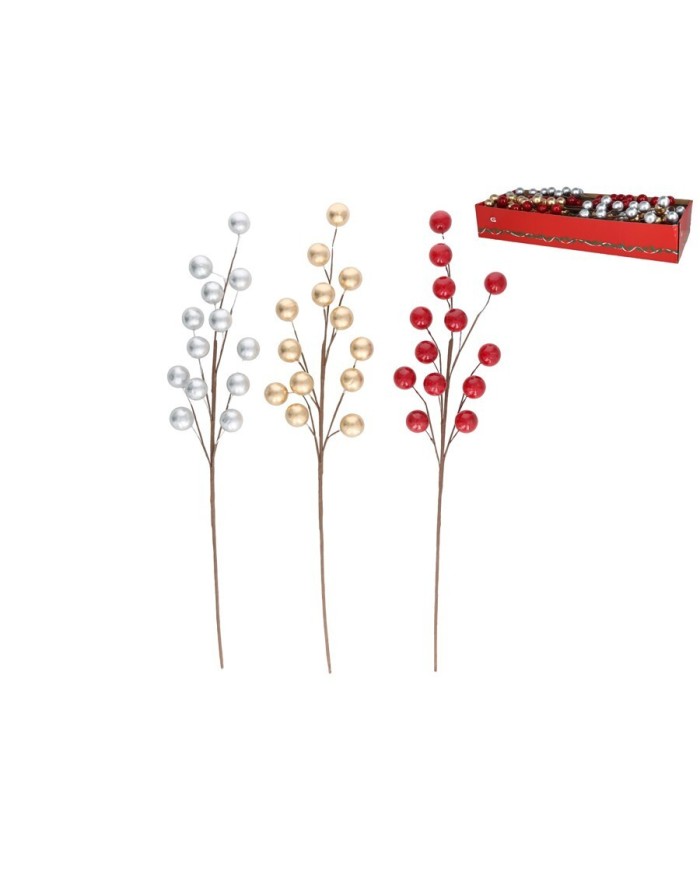 RAMA ACEBO C/12 BOLAS 3STD 60CM