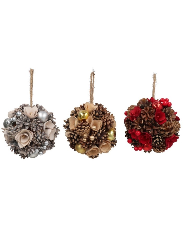 COLGANTE BOLAS FLORES S1 13X13X13CM