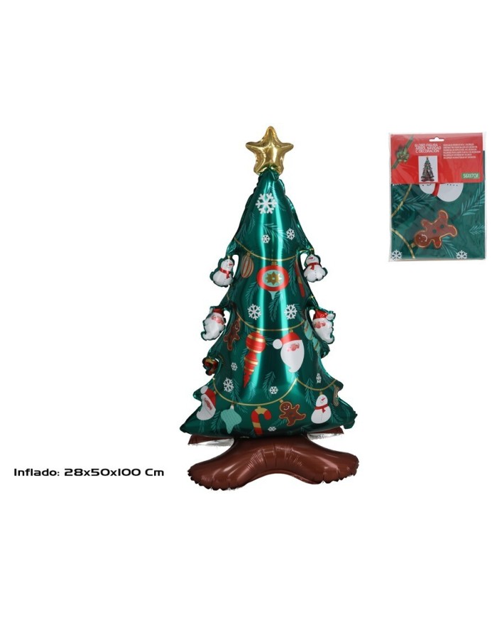 GLOBO FIGURA ARBOL NAVIDAD C/DECORACION 56X117CM