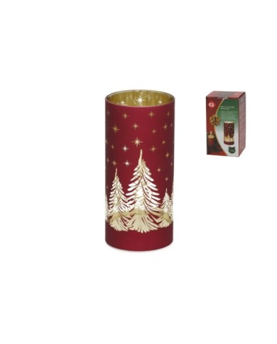 FAROL C/10 LEDS XMAS ORIENTE 7X7X15CM ROJO