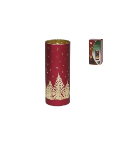 FAROL C/15 LEDS XMAS ORIENTE 8X8X20CM ROJO