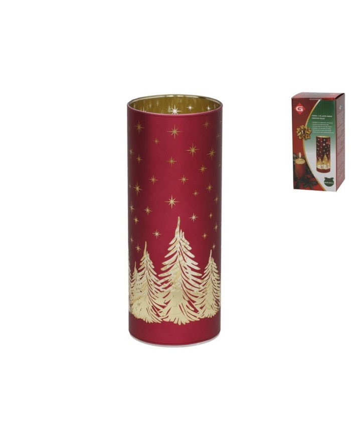 FAROL C/15 LEDS XMAS ORIENTE 8X8X20CM ROJO