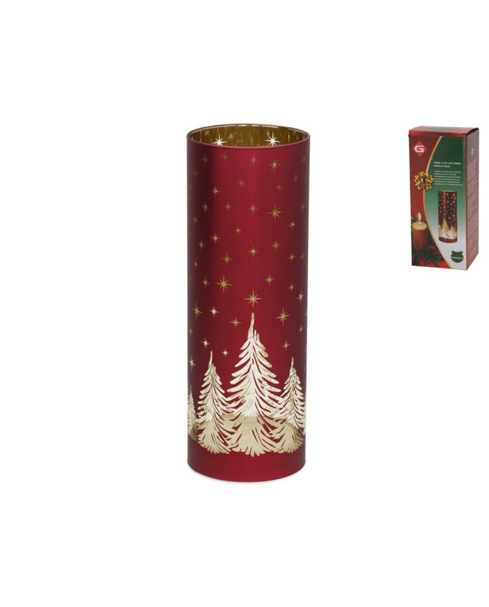 FAROL C/20 LEDS XMAS ORIENTE 9X9X25CM ROJO
