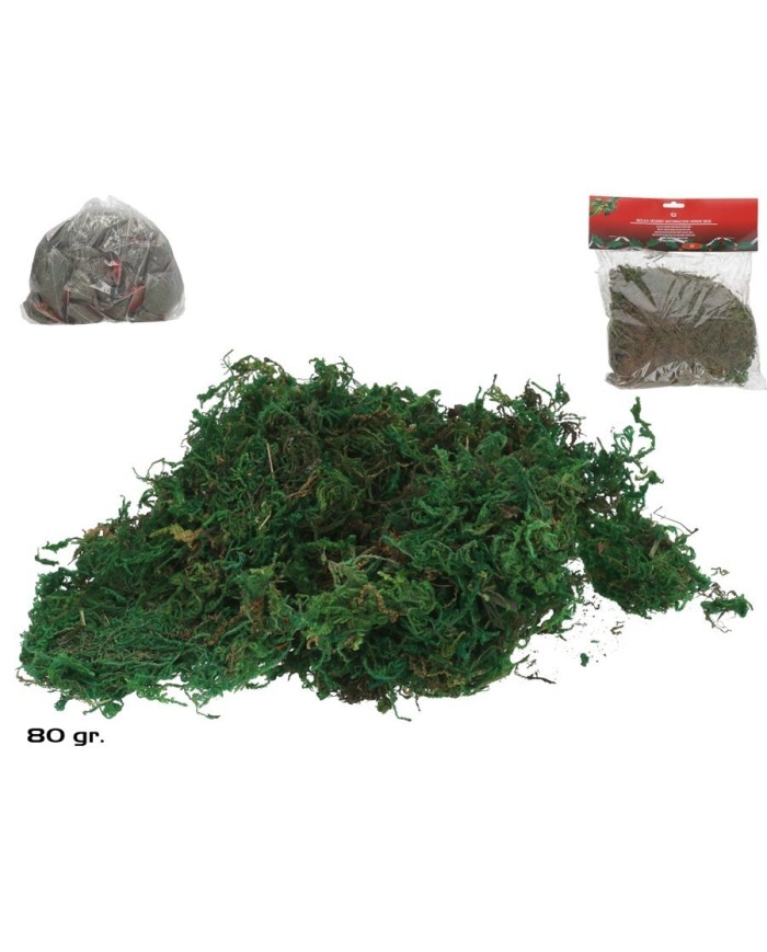 BOLSA MUSGO DECORACION VERDE 80G