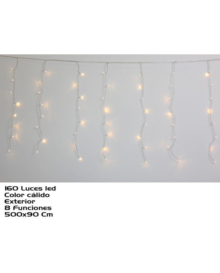CORTINA EXT. 160 LEDS CALIDA 8 FUNC. 500CMX90CM