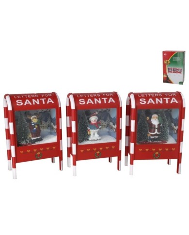 BUZON NIEVE MUSICAL 10 LED 21X12.5X33CM 3STD