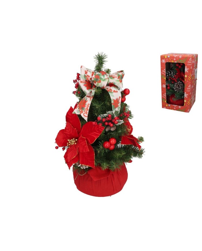 ARBOL PVC VERDE CM.60 DEC. ESTRELLAS DE NAVIDAD Y