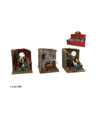 ESCENA OFICIOS 1LED 3 SRT 14X14X15 CM