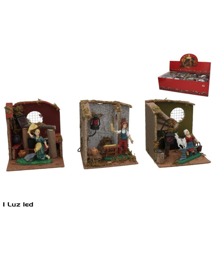 ESCENA OFICIOS 1LED 3 SRT 14X14X15 CM