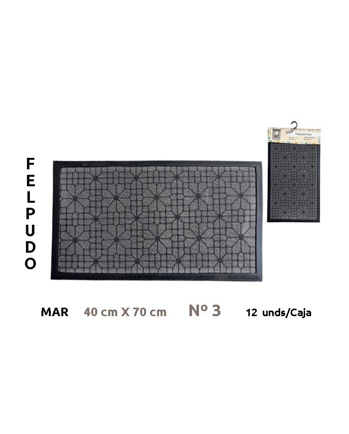 FELPUDO LIMPIABARROS C/MOQUETA 40X 70CM MAR Nº 3