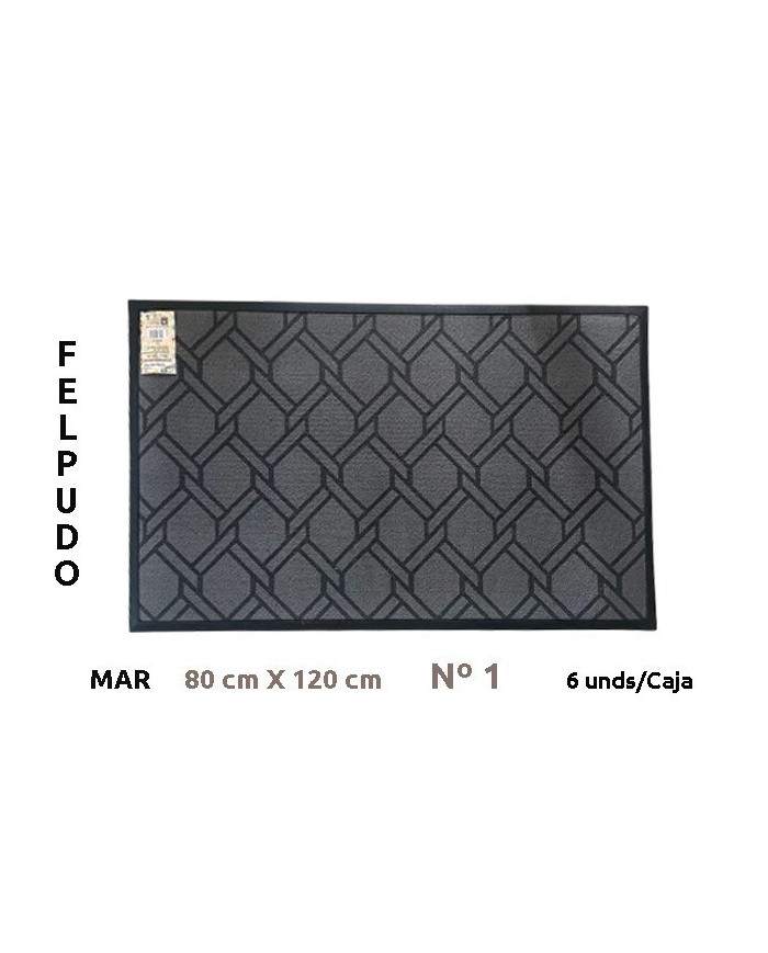 FELPUDO LIMPIABARROS C/MOQUETA 80X120CM MAR Nº 1